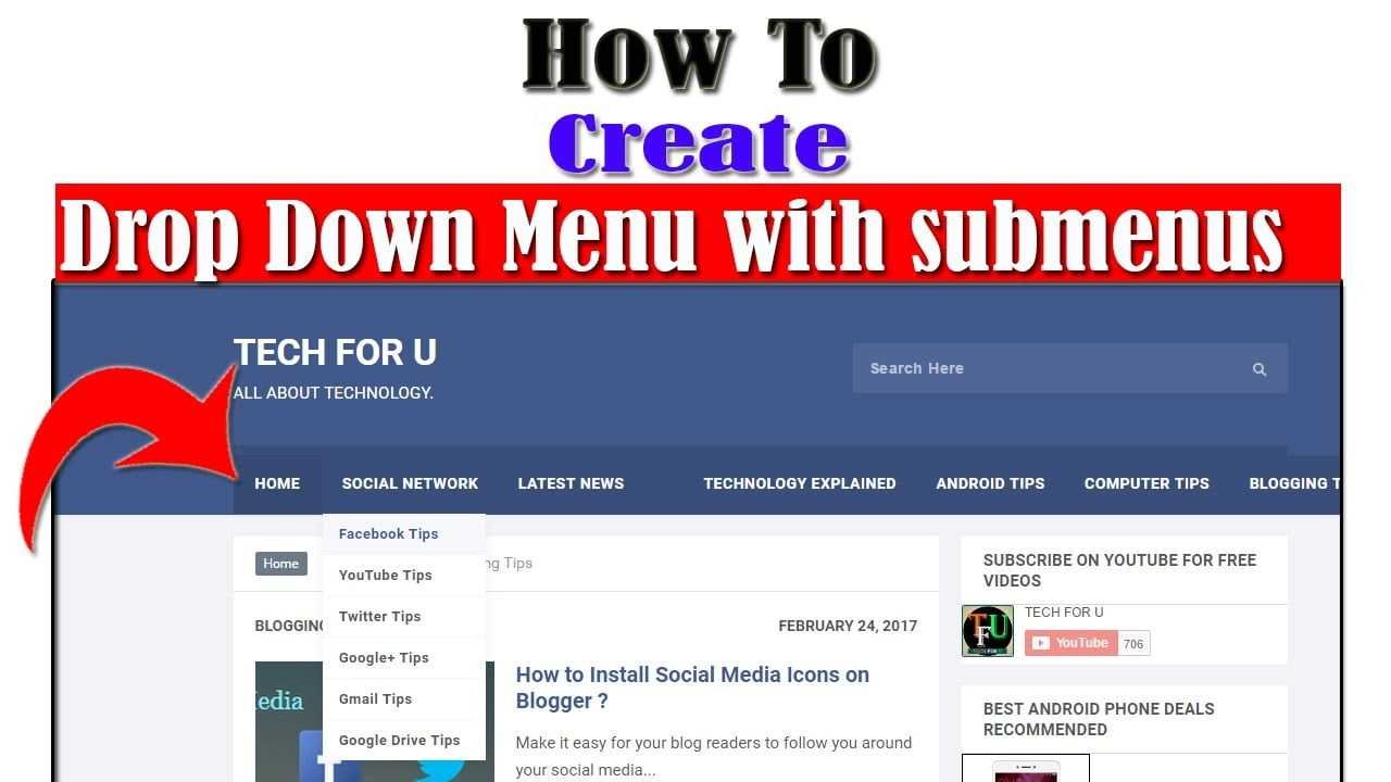 How To Create Drop Down Menu in Blogger (Step by step Tutorial)