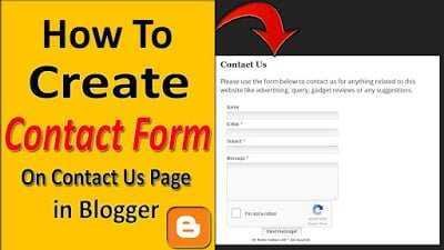 How To Add Contact Form on Contact Us Page in Blogger