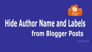 How to Hide Author Name and Labels from Blogger Posts