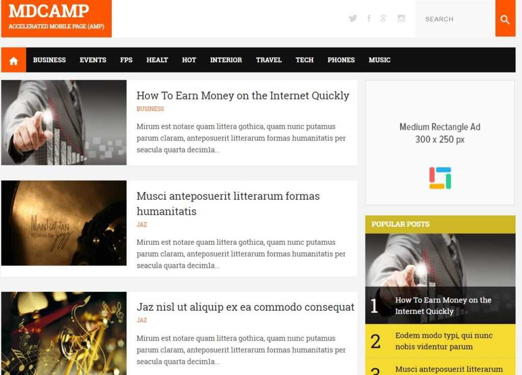 MDCamp - AMP Blogger Template
