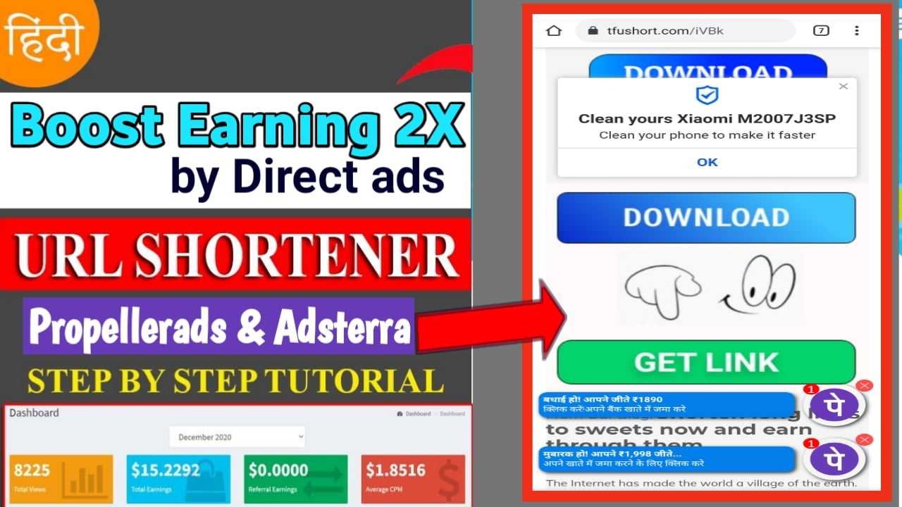 How to Boost URL Shortener Earning Use Direct ads with Dummy Button