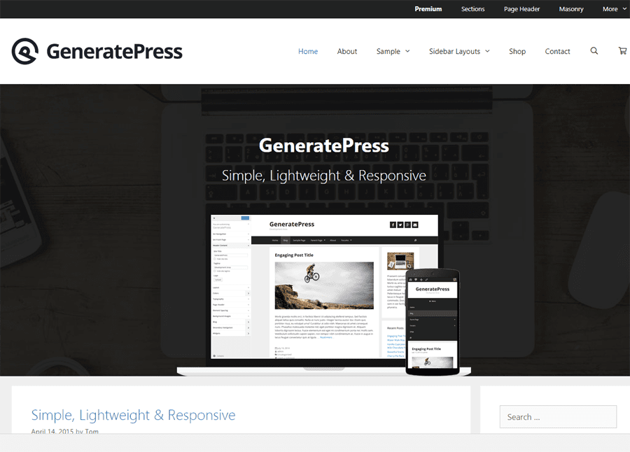 GeneratePress is one of the most widely used and highly rated WordPress themes