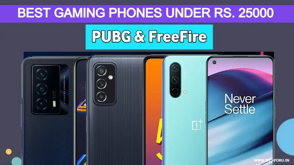best gaming phones under Rs. 25000 For Free Fire and PUBG