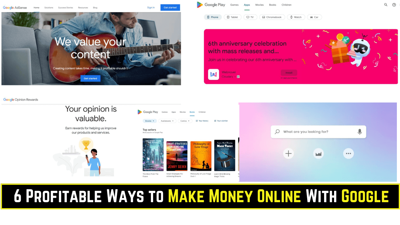6 Profitable Ways to Make Money Online With Google