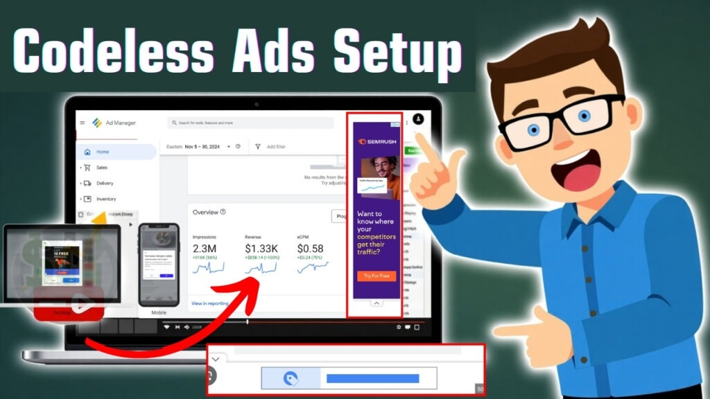 Google Ad Manager Codeless Ads Setup for Maximum Revenue! Google Ad Manager Codeless Ads Setup for Maximum Revenue!